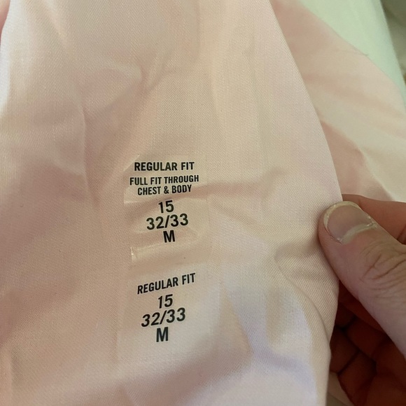NWT pink Tommy Hilfiger long sleeve button down shirt. Neck size 15 - Picture 6 of 7